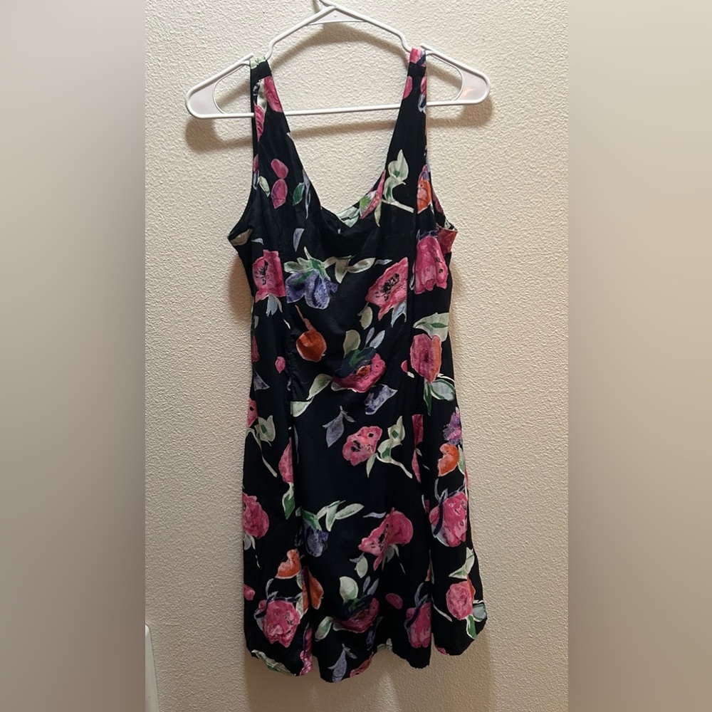 Black Floral Mini Dress